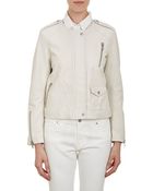 Nili Lotan Leather Collarless Moto Jacket - Lyst