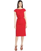 Oscar de la Renta Double-Face Stretch Wool Dress - Lyst