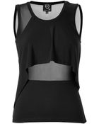McQ by Alexander McQueen Draped Top With Sheer Insets - Lyst