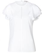 Michael Kors Short Sleeve Silk Blouse - Lyst