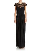 Tadashi Shoji Draped Evening Gown - Lyst