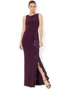 Lauren Ralph Lauren Sleeveless Ruffled Gown - Lyst