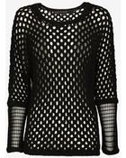 Yigal Azrouel Mesh Sleeve Pointelle Knit - Lyst