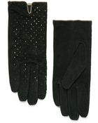 Mango Laser-Cut Suede Gloves - Lyst
