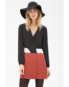 Love 21 Colorblocked Surplice Dress - Lyst