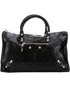 Balenciaga Black Leather 'Giant Work' Large Top Handle Bag - Lyst