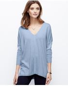 Ann Taylor Petite V-Neck Tunic Sweater - Lyst