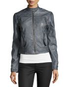 Bagatelle Mock-Neck Faux-Leather Jacket - Lyst