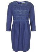 Topshop Moto Embroidered Smock Dress - Lyst