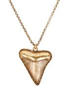 Lucky Brand Goldtone Shark Tooth Pendant Necklace - Lyst