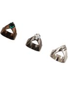 Topshop Rhinestone V-shaped Ring Pack - Lyst