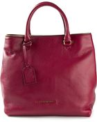 Emporio Armani Round Top Handles Tote Bag - Lyst