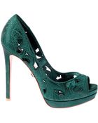 Badgley Mischka Dacey Satin Platform Pumps - Lyst