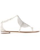 Lola Cruz Diamanté Studded Sandals - Lyst