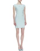 Elie Tahari Logan Cap-Sleeve Applique Dress - Lyst
