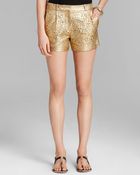 Diane von Furstenberg Shorts Naples Laser Cut Leather - Lyst