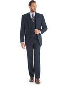 Ted Baker Tailored Fit Navy Three Piece Textured Suit - Lyst