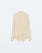 Zara Silk Shirt - Lyst
