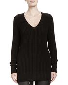 Rick Owens Maglia Wool V-Neck Long Sweater - Lyst