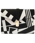 Angel Jackson Monochrome Leather Applique Clutch - Lyst