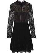 Notte By Marchesa Lace Tulle and Chiffon Mini Dress - Lyst