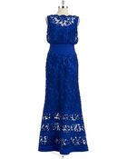 Tadashi Shoji Lace Accented Gown - Lyst
