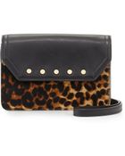 Milly Logan Leopard-Print Calf Hair Mini Crossbody Bag - Lyst