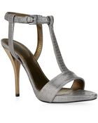 Lanvin Snake Print T-Bar Sandal - Lyst