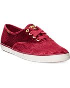 Keds Women'S Champion Embossed Velvet Oxford Sneakers - Lyst