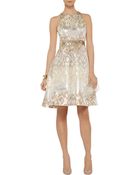 Badgley Mischka Embellished Metallic Jacquard Dress - Lyst