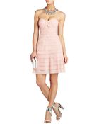 BCBGMAXAZRIA Cocco Strapless Tiered Dress - Lyst