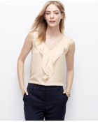 Ann Taylor Cascade Ruffle Front Top - Lyst