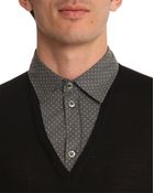 Paul And Joe Domani Black Sweater With False Grey Shirt - Lyst