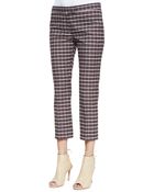 Joseph Queen Cropped Check Pants - Lyst