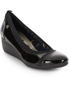 Ak Anne Klein Bailout Faux Patent Leather Wedges - Lyst