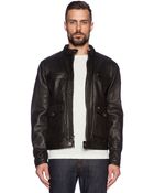 True Religion Solid Leather Racer Jacket - Lyst