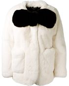 Marc Jacobs White Knot Pattern Rabbit Fur Coat - Lyst