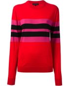 Jonathan Saunders Stripe Detail Crew Neck Sweater - Lyst