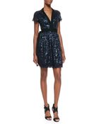 Diane von Furstenberg Sabina Sequined Lace Tie-Waist Dress - Lyst