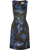 Lela Rose Silk-Blend Floral-Jacquard Dress - Lyst