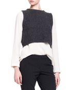 Brunello Cucinelli Sleeveless Cropped Knit Pullover - Lyst