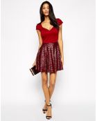 Asos Sequin Full Skater Dress - Lyst