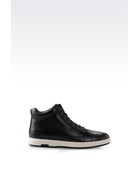 Armani Jeans High Top Sneaker In Leather - Lyst