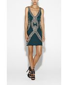 Nicole Miller Jeweled Necklace Dress - Lyst