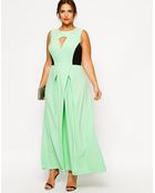 Asos Curve Exclusive Maxi Dress With Pleat Front And Cut Out - Lyst