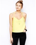 Asos Cropped Cami Top with V Neck - Lyst