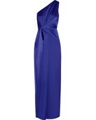 Halston Heritage One-Shoulder Satin Gown - Lyst