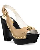 Michael Kors Michael Charm Sling Platform Pumps - Lyst