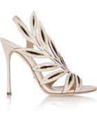 Sergio Rossi Flora Suede-Paneled Leather Sandals - Lyst