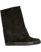 Casadei 90Mm Suede Wedged Boots - Lyst